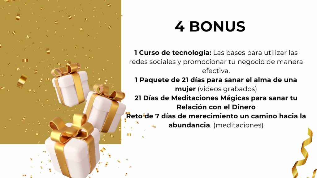 Ofertas de cursos y regalos con lazo dorado